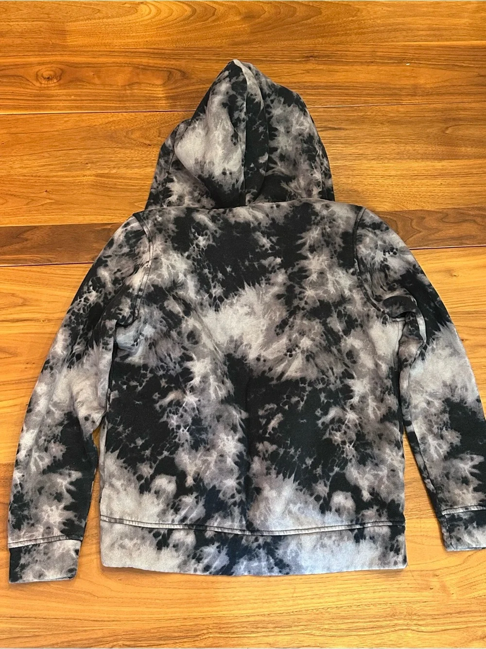 abercrombie kids Black & Gray Tie-Dye Sherpa Hoodie Jacket - never worn